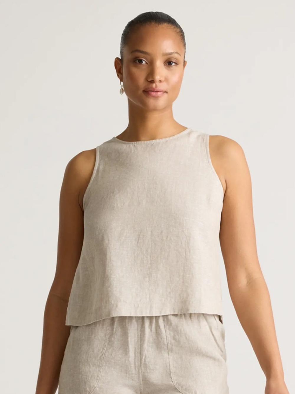 Quince 100% European Linen Tank Size L New